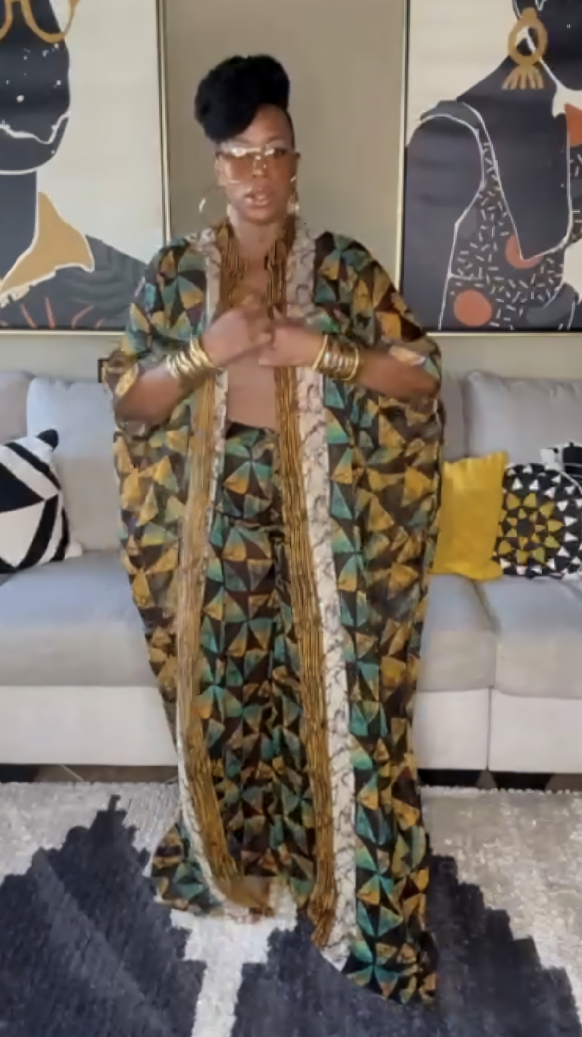 THE NAIROBI VACATION SET (2 PIECE SET) GREEN/MUSTARD