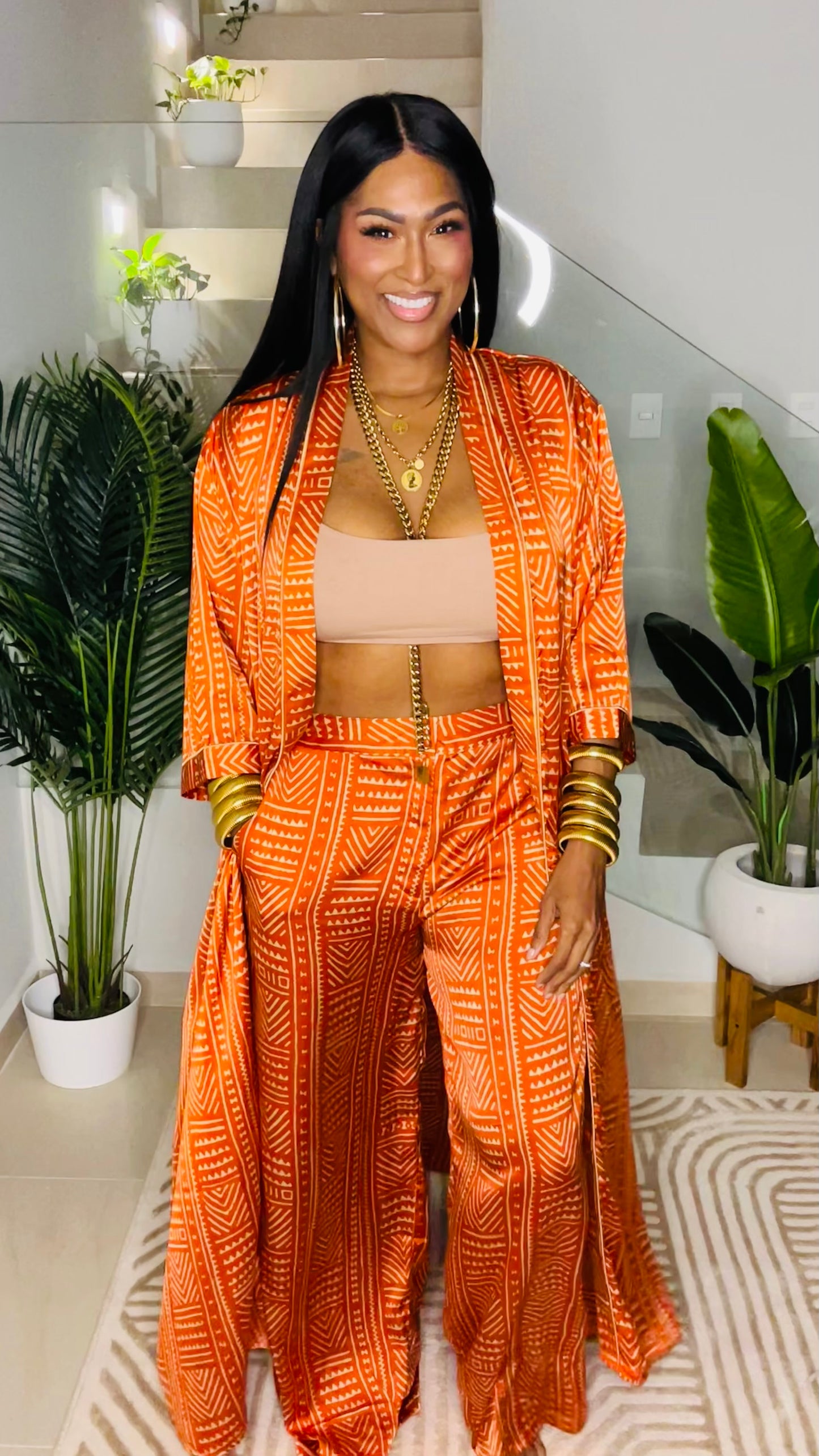 THE LUXE PANT SET (MANDARIN)
