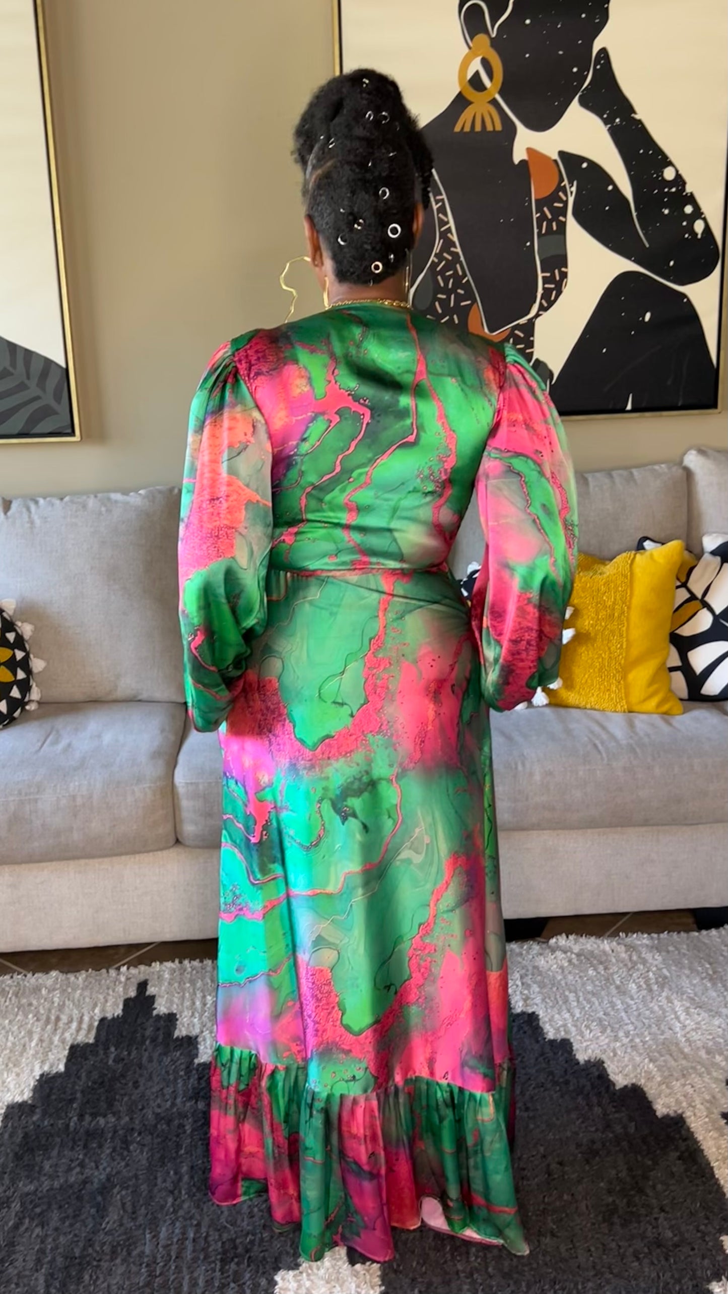 THE MARBLED WRAP DRESS