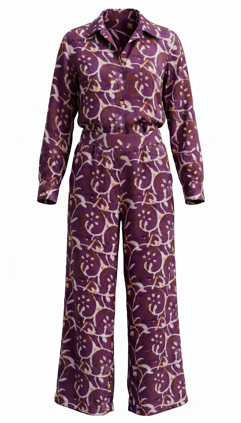 (FINAL SALE) THE ALWAYS READY PANT SET (PLUMBERRY)- SAMPLE