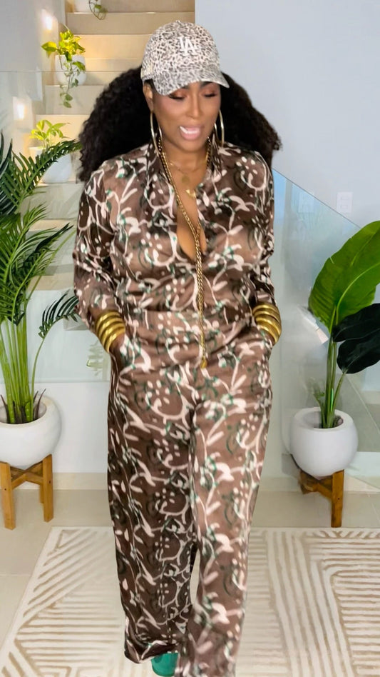 THE ALWAYS READY PANT SET (BROWN)