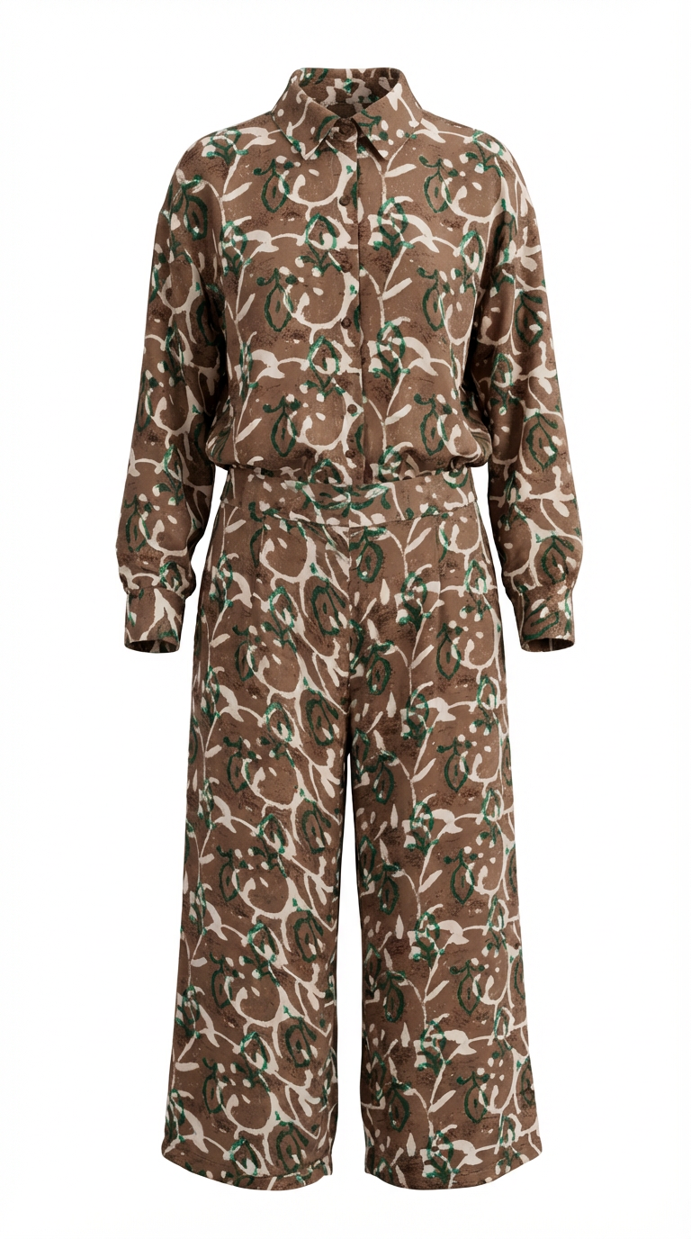 (FINAL SALE) THE ALWAYS READY PANT SET (BROWN)~SAMPLE