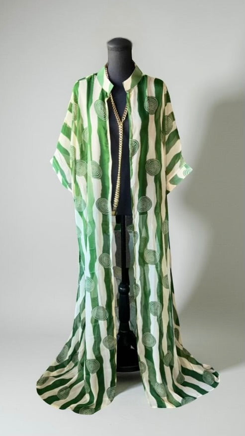 THE YORUBA VACATION KAFTAN (GREEN) (KAFTAN ONLY)