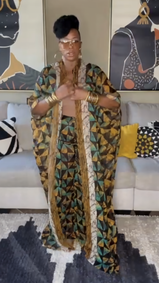 THE NAIROBI VACATION SET (2 PIECE SET) GREEN/MUSTARD