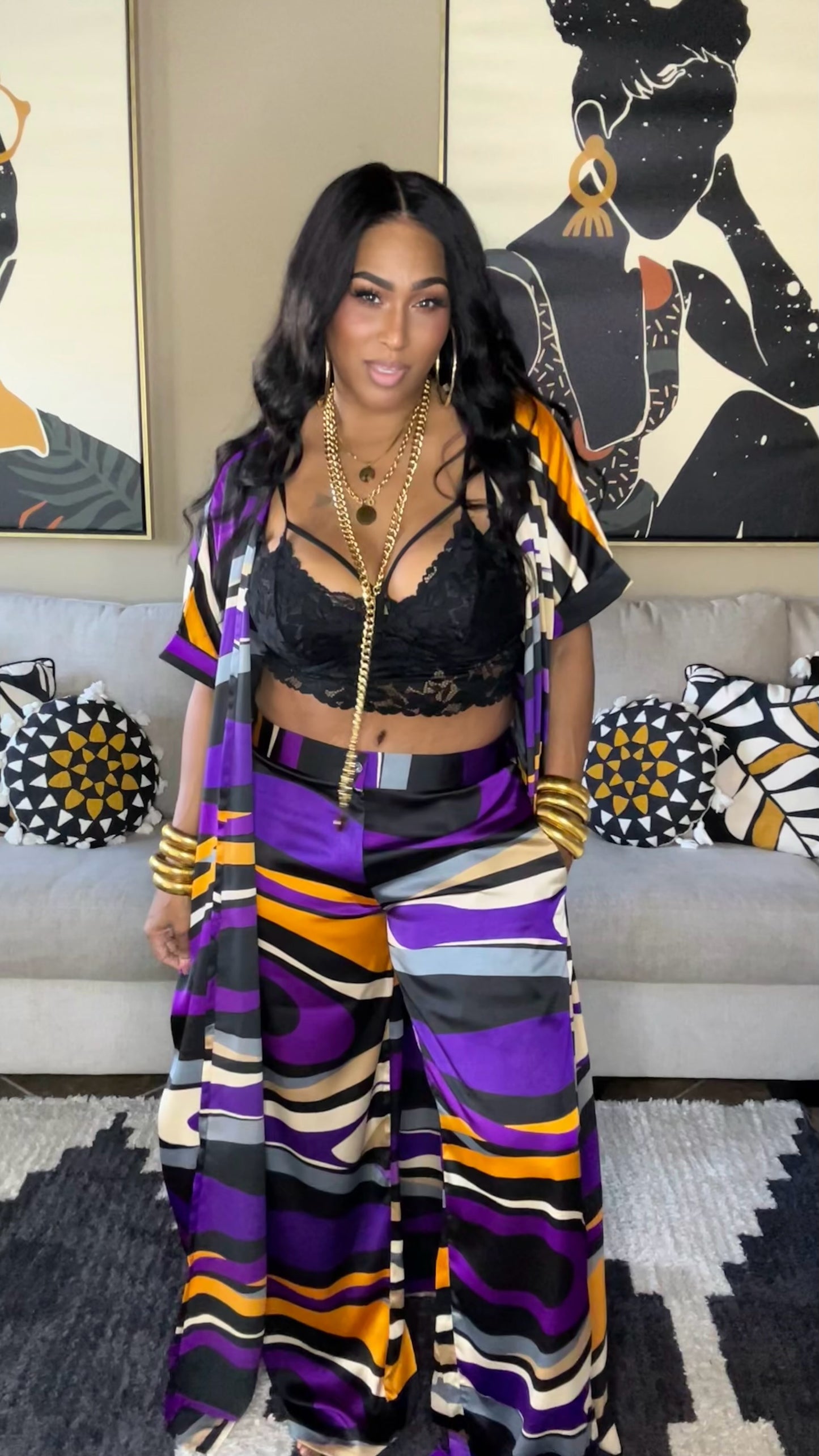 THE GROOVIN' SET (2 PIECE SET)- PURPLE/YELLOW