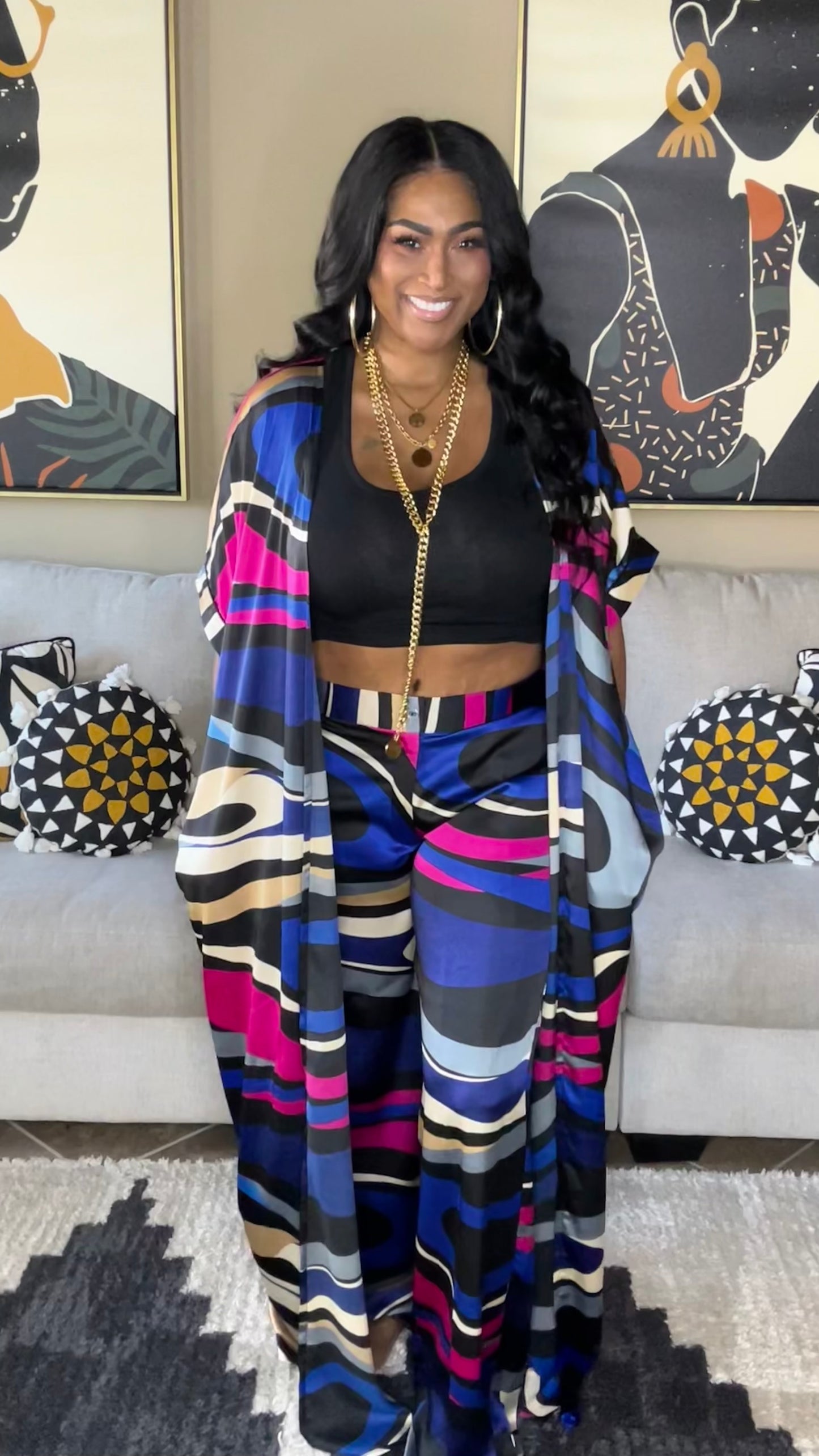 THE GROOVIN' SET (2 PIECE SET)- FUSCHIA/BLUE