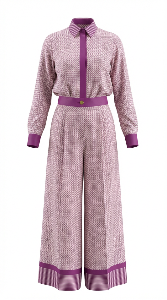 THE STR8 TO BUSINESS PANT SET (PURPLE)