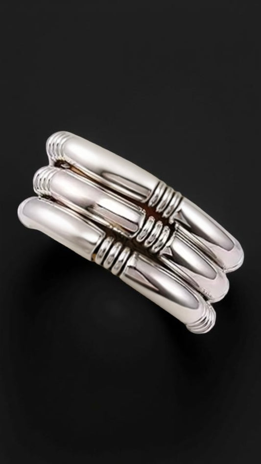 THE BAMBOO BRACELETS (SILVER SET)