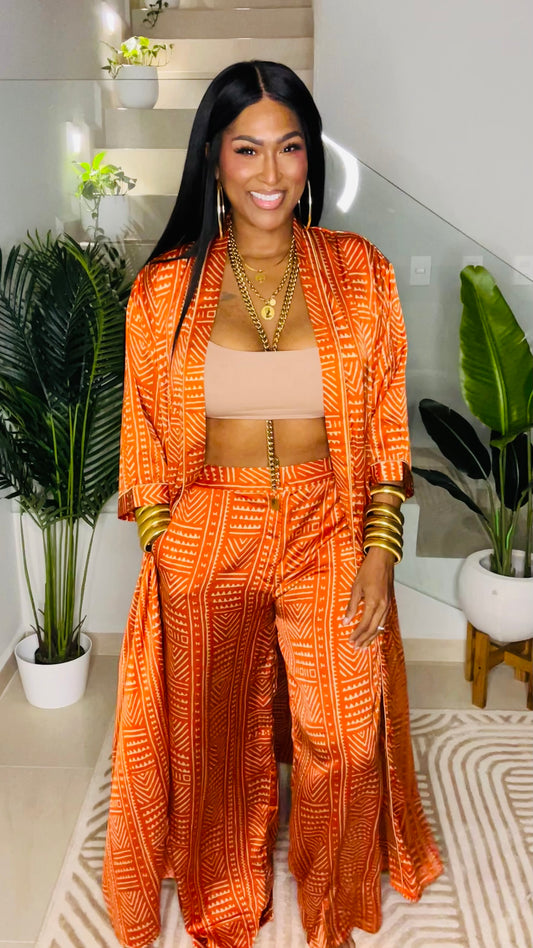 THE LUXE PANT SET (MANDARIN)