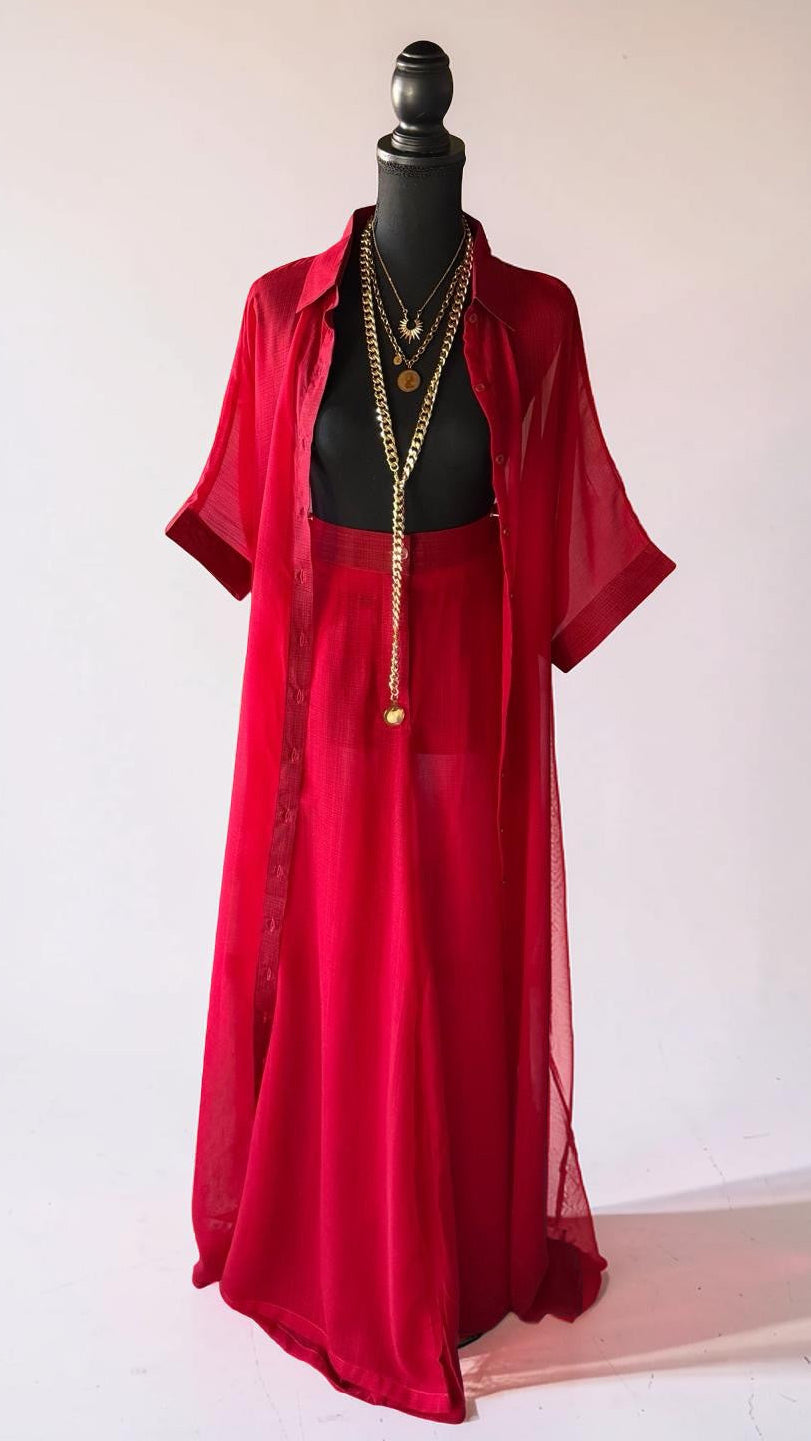 SHEER MAJESTY PANTS (CRIMSON RED)