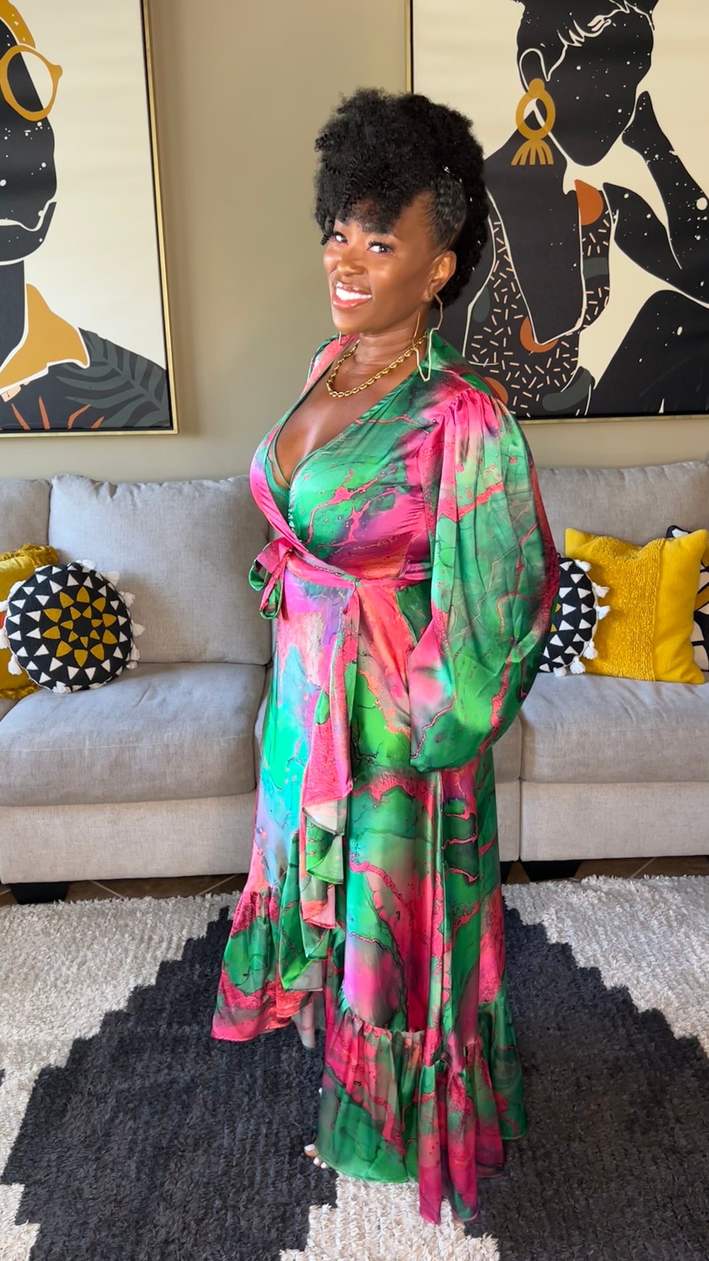 THE MARBLED WRAP DRESS