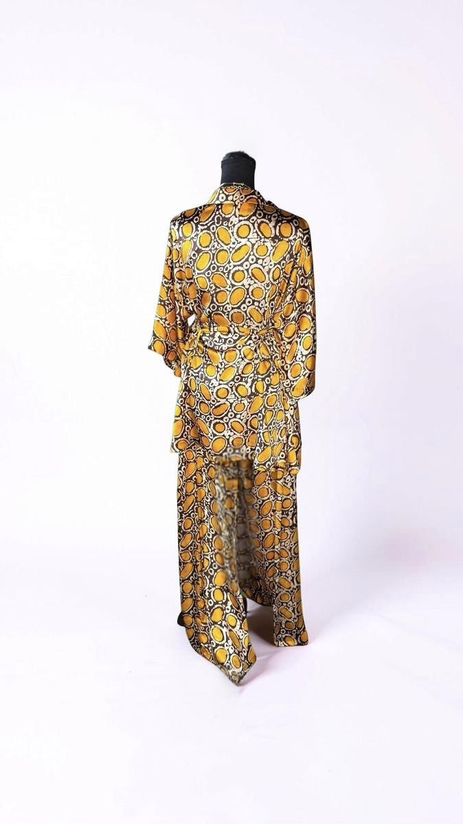 THE RISE & SHINE PANT SET (YELLOW/BROWN)