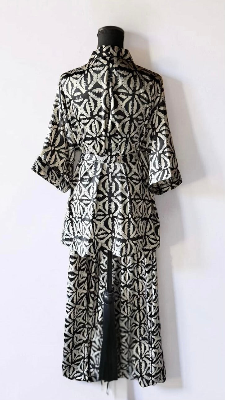 THE LEKKI PANT SET (BLACK/BONE)