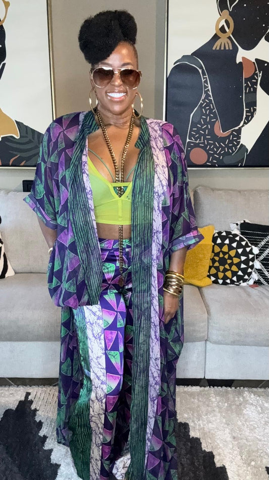 THE NAIROBI SET (2 PIECE SET) GREEN/PURPLE