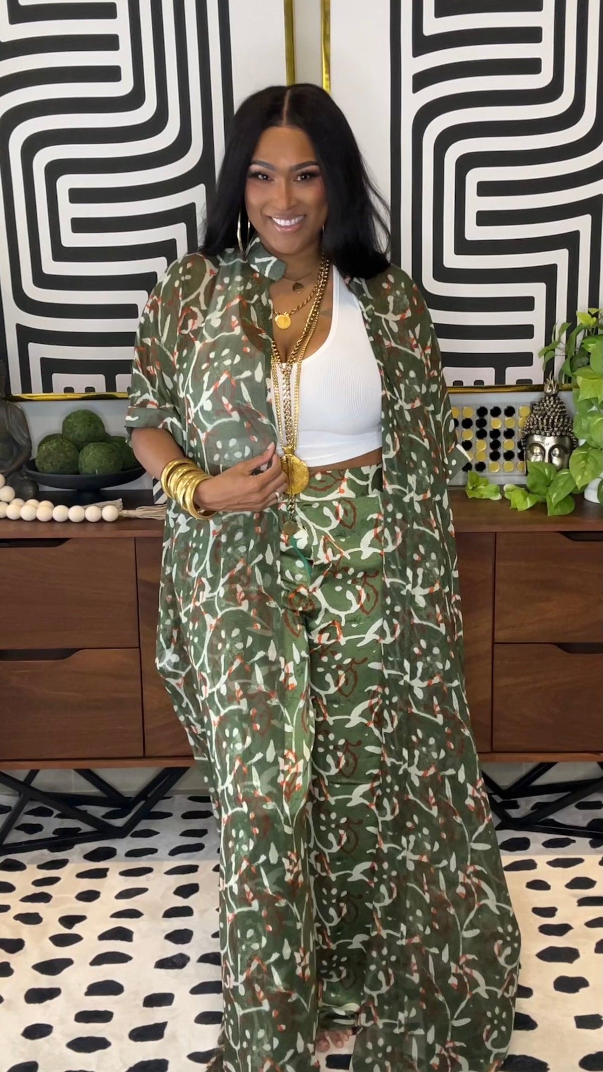 THE ALWAYS READY KAFTAN SET (2 PIECE SET) OLIVE