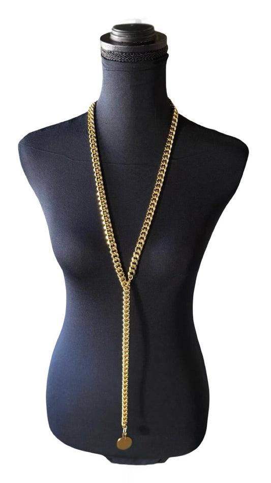 DOUBLE DRIP NECKLACE (BRIGHT GOLD)