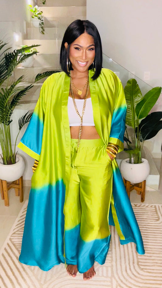 THE MASQUERADE PANT SET (GREEN/TEAL)-CURVIER