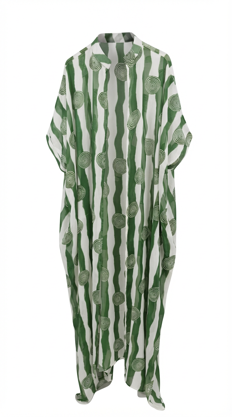 THE YORUBA VACATION KAFTAN (GREEN) (KAFTAN ONLY)