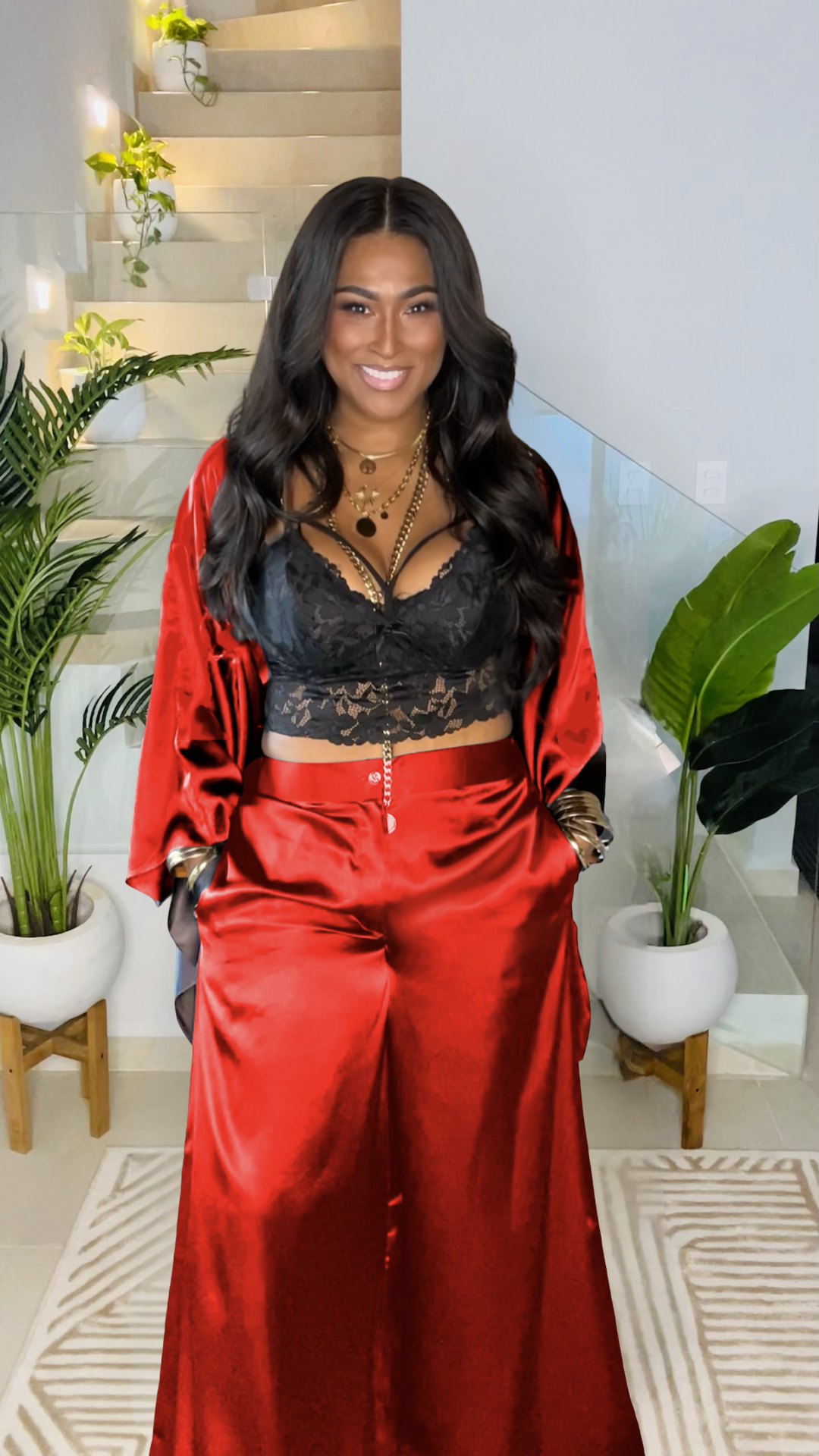 THE ETHEREAL PANT SET (BRIGHT RED)