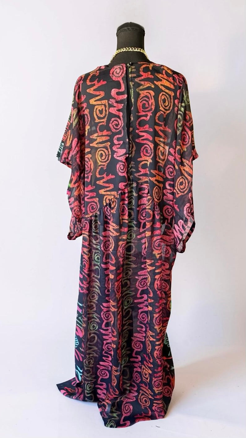 SHE'S FOR THE BEACH (BLACK-MULTI-COLOR)