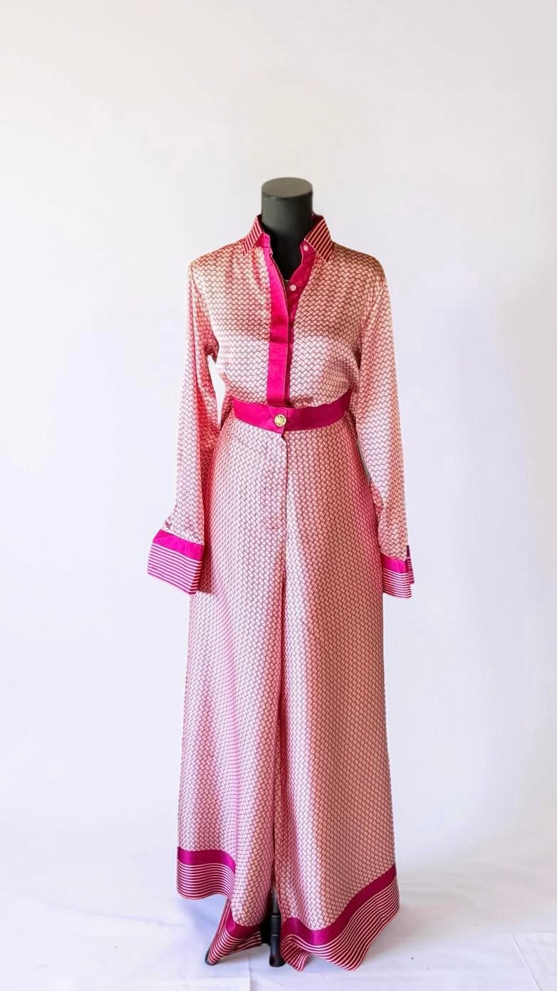 THE STR8 TO BUSINESS PANT SET (HOT PINK)