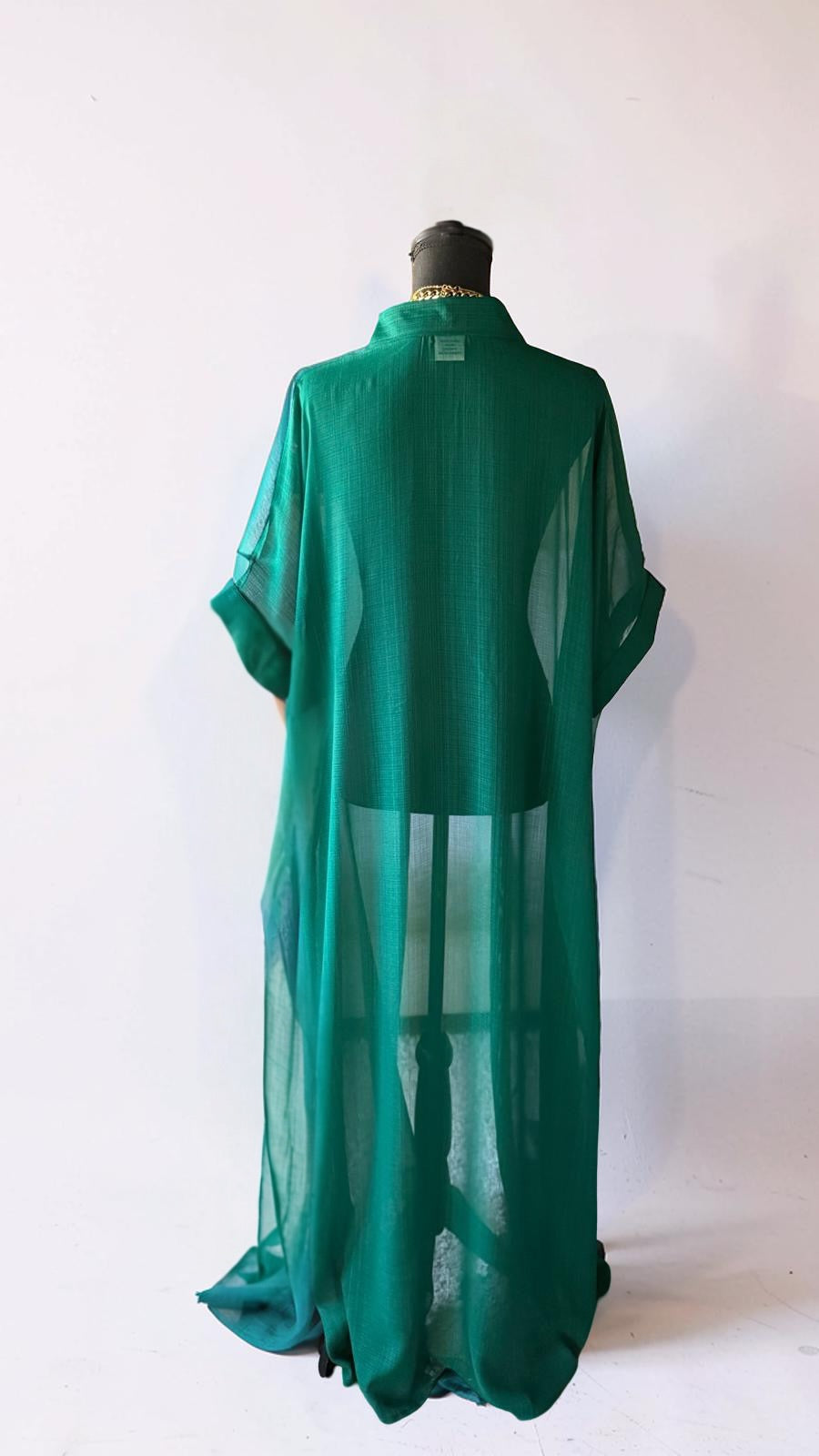 SHEER MAJESTY SHIRT-DRESS (GREEN)