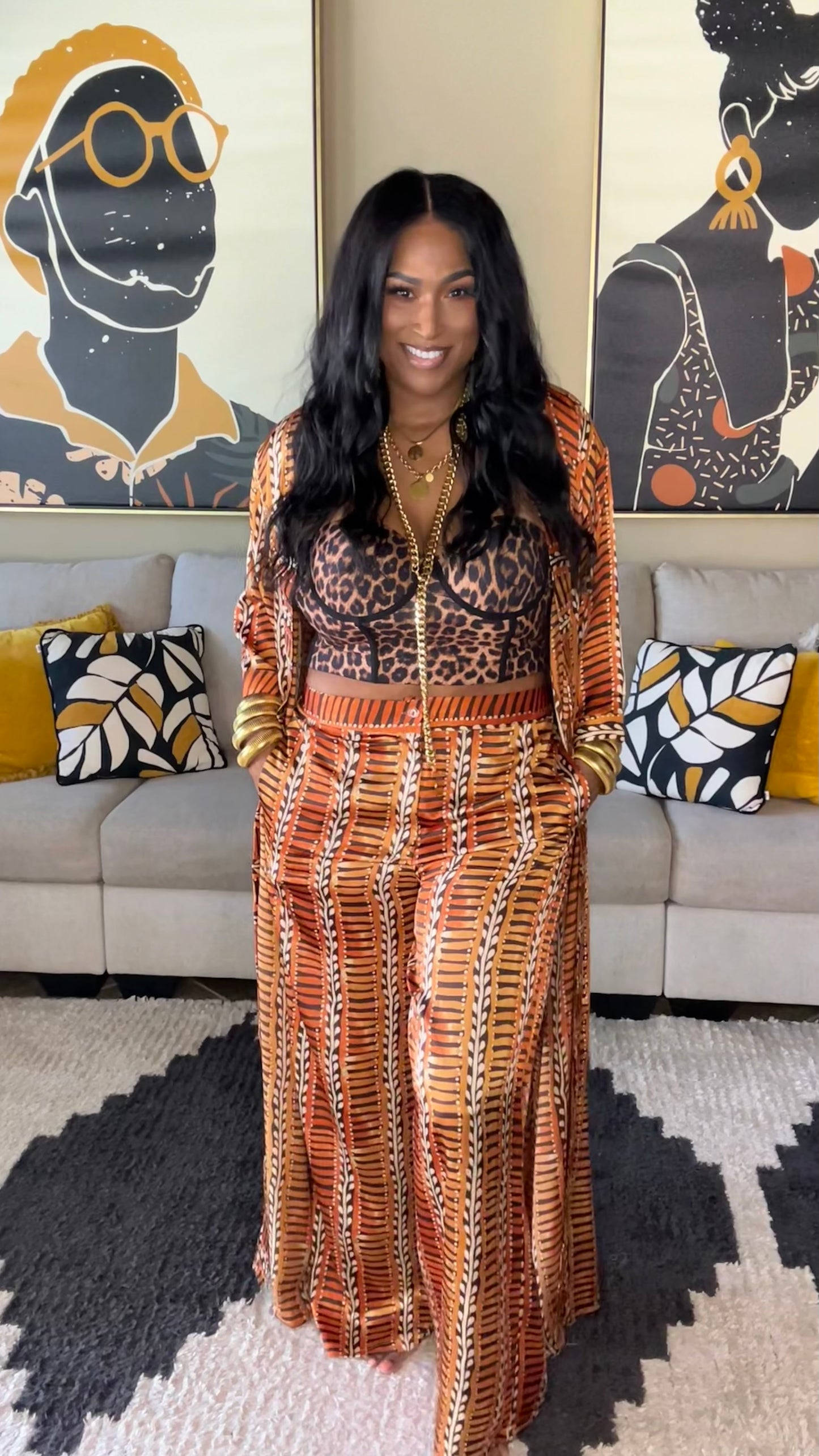 THE ASANTI SET (2 PIECE SET)- AMBER & ORANGE