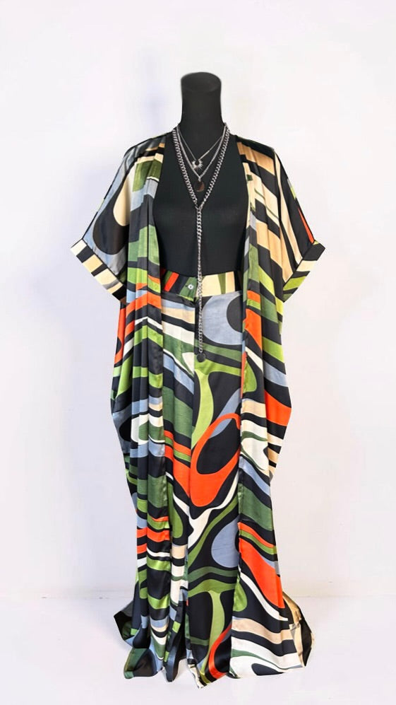 THE GROOVIN' SET (SIZE LARGE- 2 PIECE SET)- ORANGE/GREEN