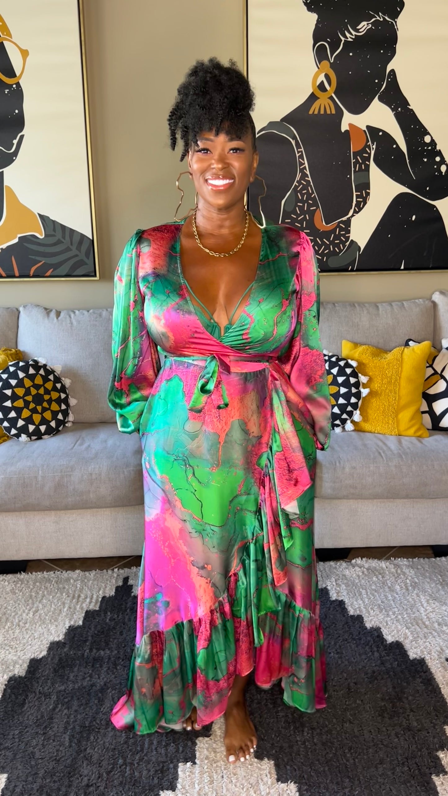 THE MARBLED WRAP DRESS