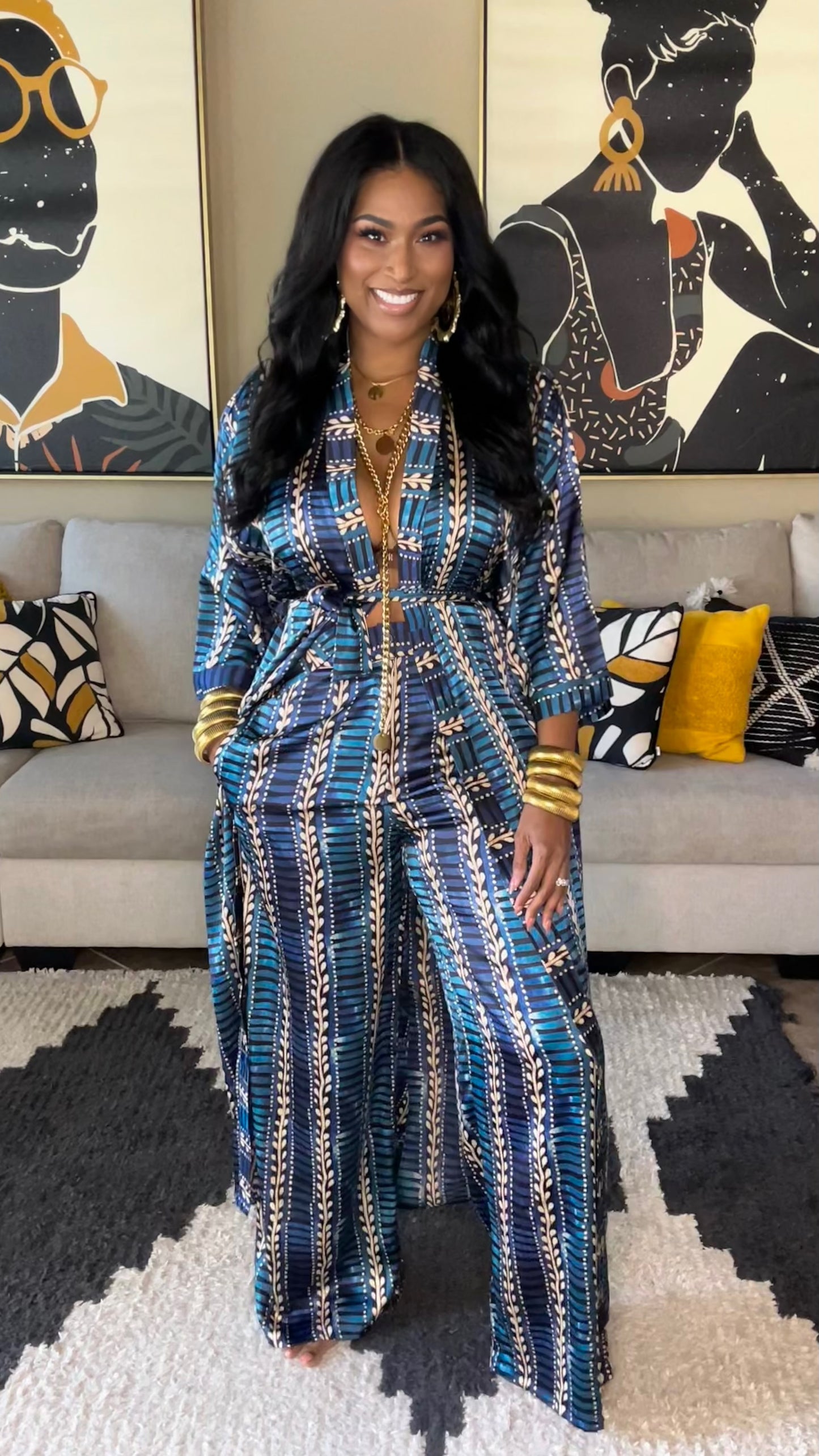 THE ASANTI SET (2 PIECE SET)- BLUE