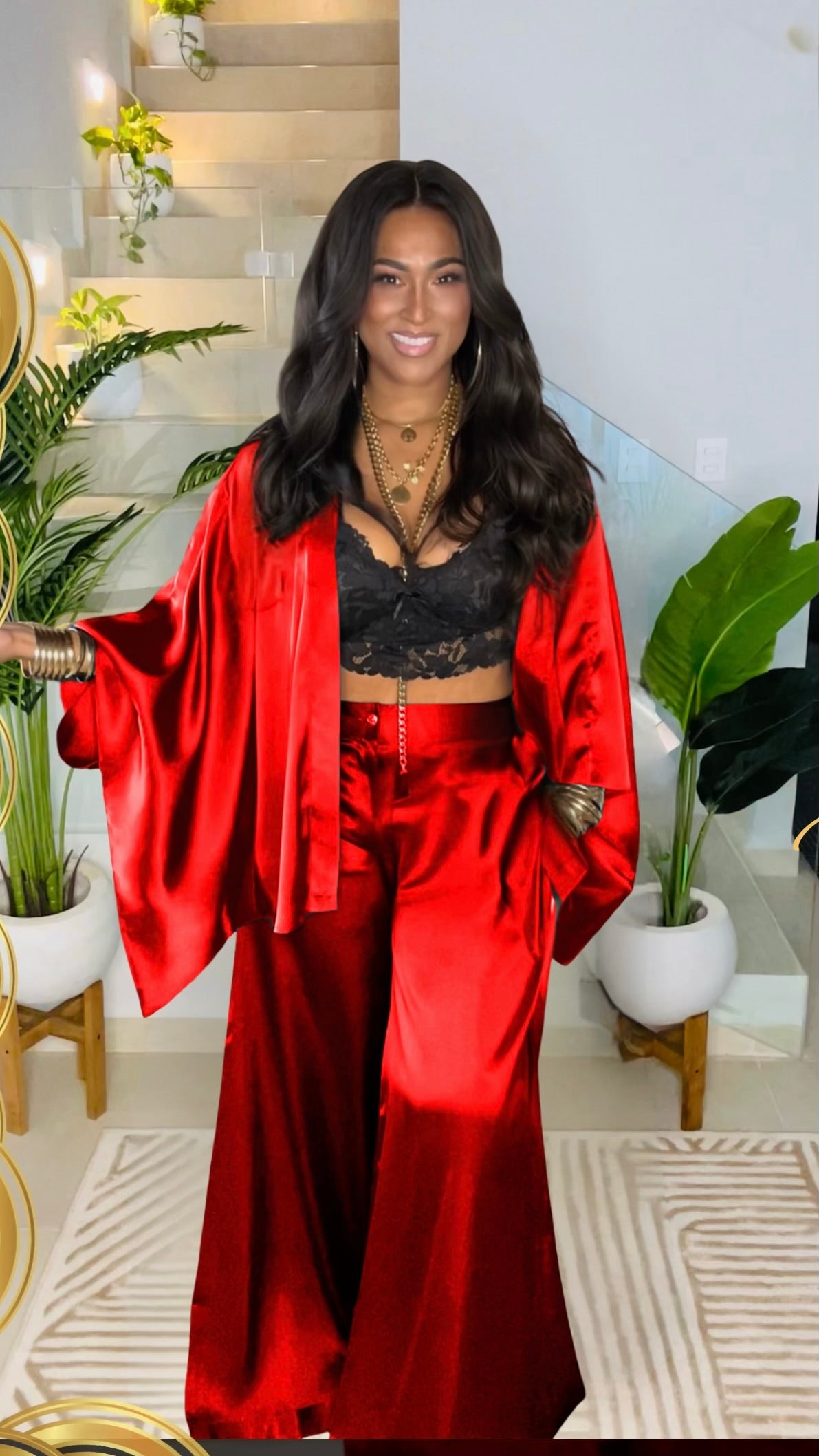 THE ETHEREAL PANT SET (BRIGHT RED)