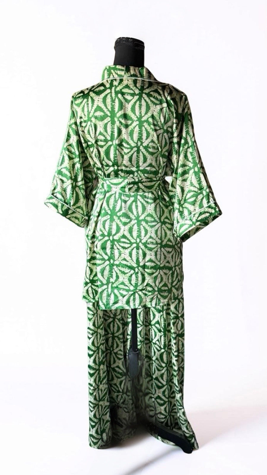THE LEKKI PANT SET (GREEN/BONE)